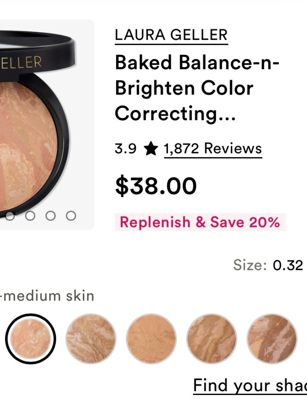Brand new in box Laura Geller Baked Balance N Brighten foundation medium